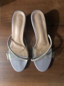 Combo Of Glamorous Gold Heels And Purple Block Hee