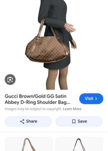 Gucci Gold Metallic Monogram Abbey Dring Toet