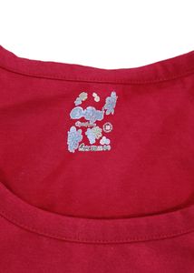 Women Pure Cotton Red Top