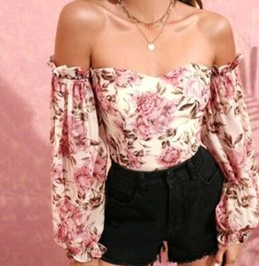 URBANIC Floral Off-Shoulder Top