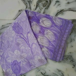 Light Purple Floral Print Saree