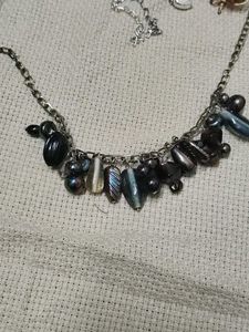 Beaded Silver Chain Necklace