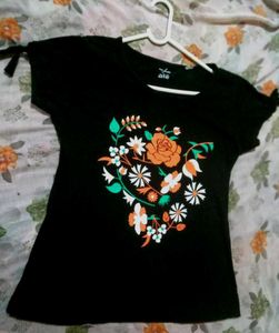 Floral Black T-Shirt