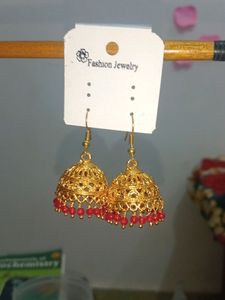 Golden+ Pink Combo Ethnic Jhumka
