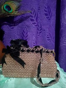 Candy pink stylish crystal party mini bag