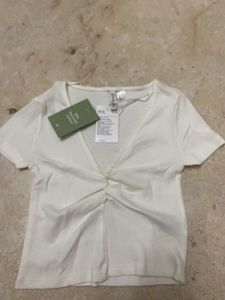 White Twist Front Top