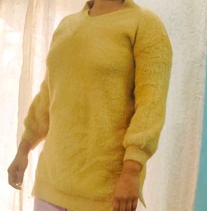 Ballon Sleeves Fur Top