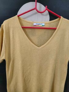 Yellow Knitted Crop Top