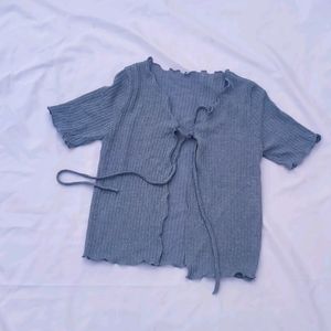 ribbed- knitted cardigan