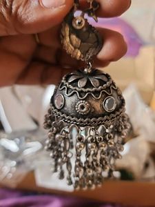 Silver Jhumka Earrings