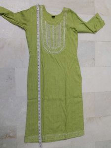 Green Embroidered Kurti Set
