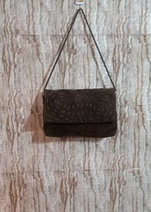 Brown Suede Shoulder Bag