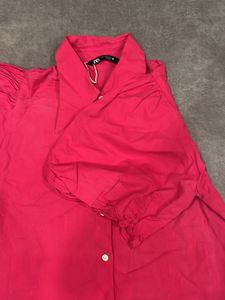 Pink Puffed Sleeve Shirt