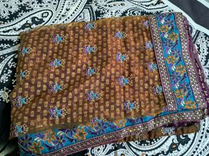 Purple Embellished Dupatta