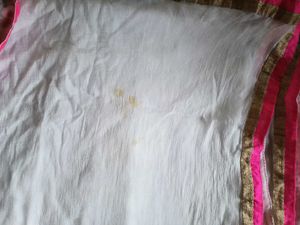 White &amp; Pink Embroidered Anarkali