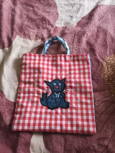 Cute Cat Gingham Tote Bag