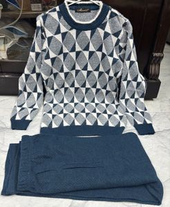 Patterned Knit Sweater & Pant Set