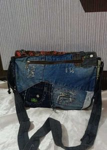 Upcycled Denim Patchwork Bag
