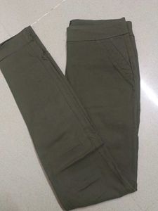 Olive Green Casual Pants