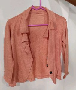 Peach Knit Cardigan.