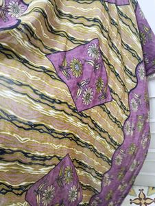 Flower Printed Brown And Purple Suit Set