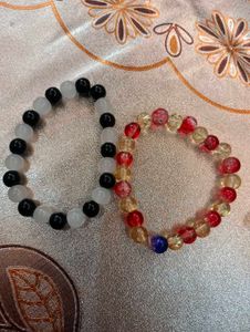 Pack Of 8 Glass Beads Charms Bracelets