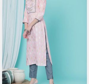 Pink Embroidered Kurta