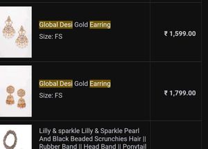 Global Desi Pearl Golden Jhumka Earrings