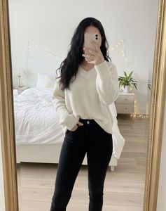 Very comfortable and cozy Cream V-Neck Sweater