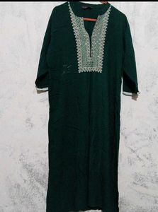 Libas Green Embroidered Kurti