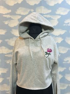 Rose Embroidered Hoodie