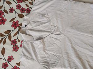 White Cotton Kurta Set, And Free Dupatta As Well