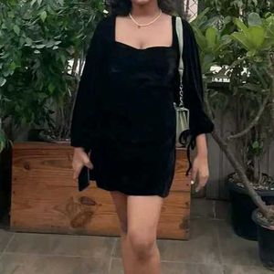 Black Velvet Mini Dress