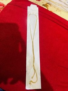 Gold Stainless Steel Box Chain Necklace New With T