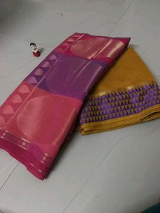 Combo Of 2 Elegant Pink & Gold Saree