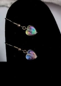 Handmade Clear Heart Earrings