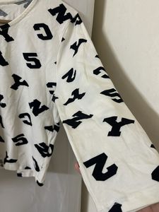 SALE!! White Crop Top With 3/4th Sleeves