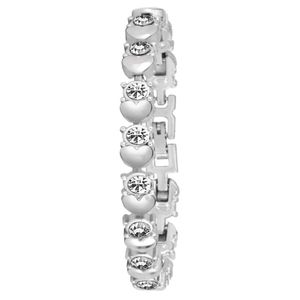 Silver Heart & Crystal Bracelet