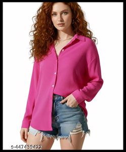 Pink Casual Button-Down Shirt all sizes