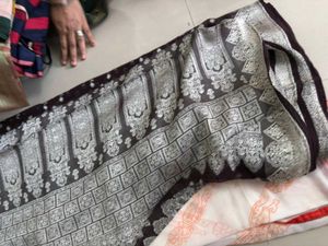 Elegant Black &amp; Silver Sari