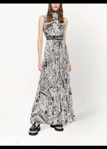 Dolce & Gabbana logo-print roll-neck maxi dress