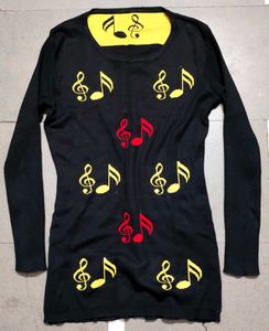 Musical Note Long Sleeve Top