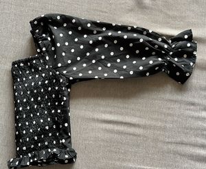 Polka Dot Ruffle Top