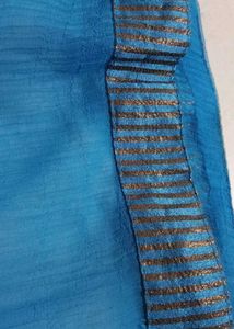 Hand-Painted Blue Georgette Skirt