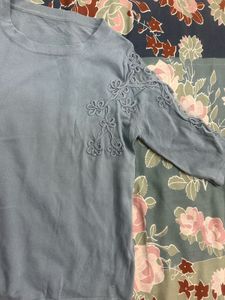 Stylish Blue Embellished Top