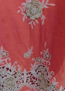 Peach Embroidered Kurta With Chikankari Pant