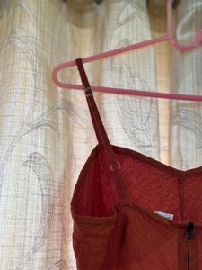 Terracotta Layered Hem Cami Dress