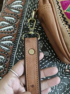 Camel Leather Sling Bag