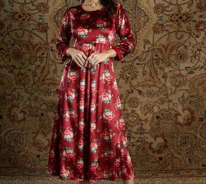 Floral Velvet Kurta Dress
