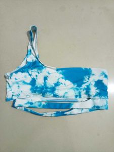 Aqua  One Shoulder Sport Bra